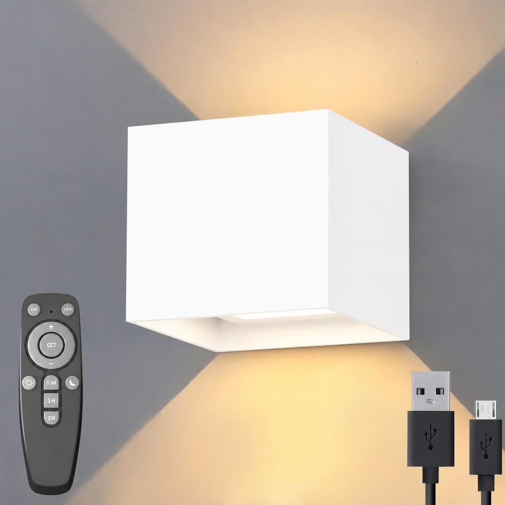 Luminize Wandlamp Kubus Dimbaar Oplaadbaar 3W 330lm 2700K