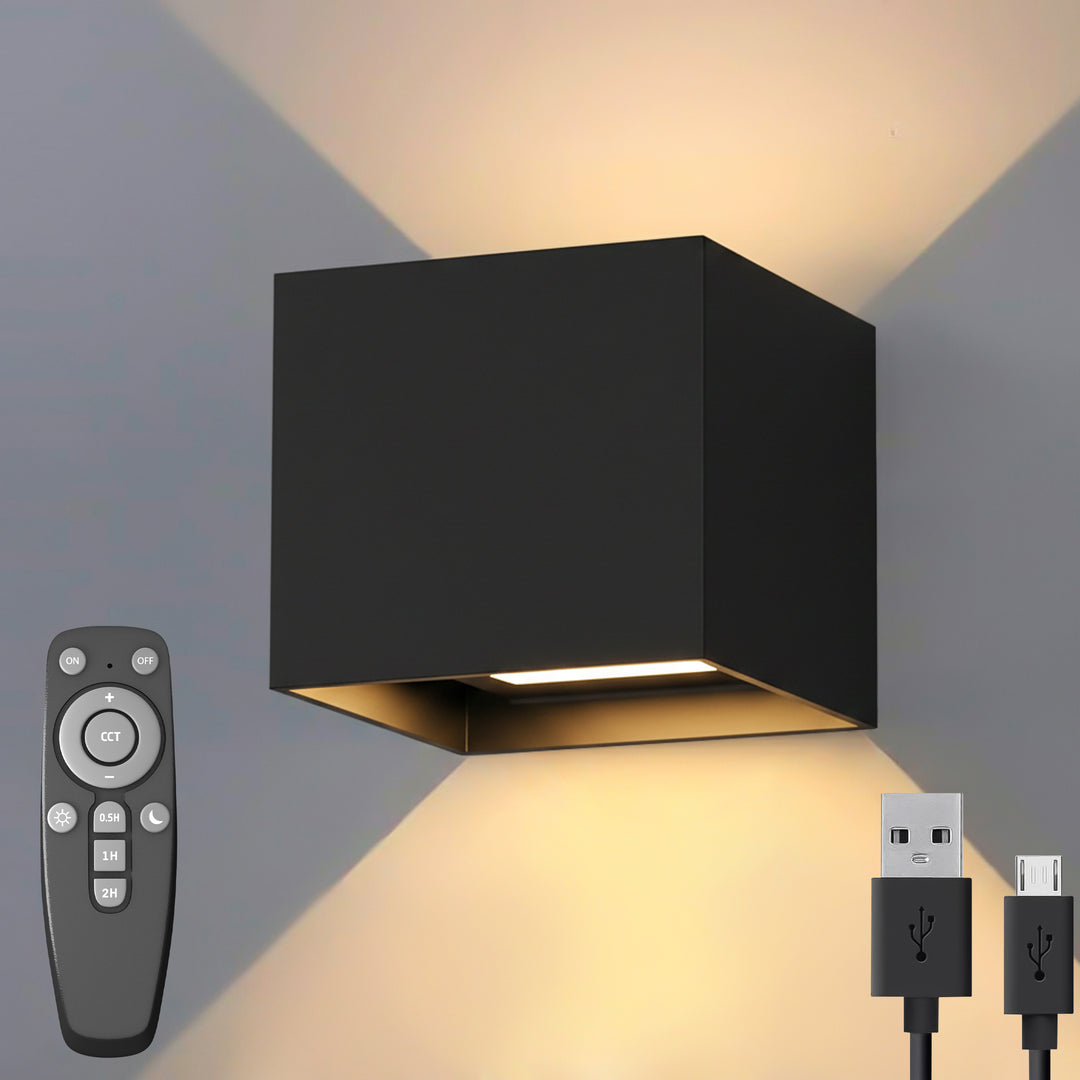 Luminize Wandlamp Kubus Dimbaar Oplaadbaar 3W 330lm 2700K