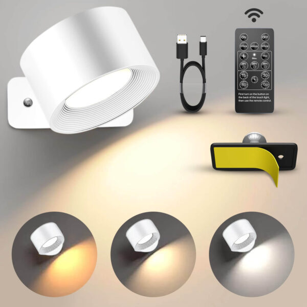 Luminize Wandlamp Rond Oplaadbaar 3W 330lm 2700K-5700K Zwart