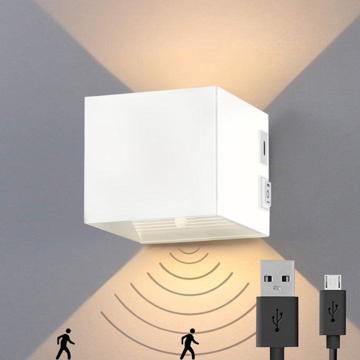 Luminize Wandlamp Kubus Bewegingssensor Oplaadbaar 3W 330lm 2700K