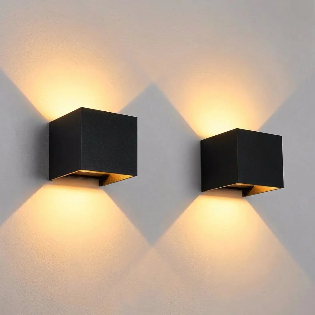 Luminize Wandlamp Kubus IP65 12W 1200lm 2700K Zwart