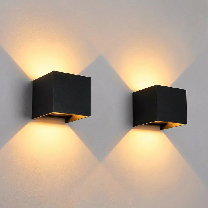 Luminize Wandlamp Kubus IP65 12W 1200lm 2700K Zwart