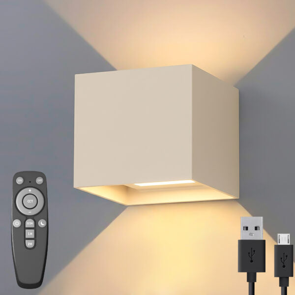 Luminize Wandlamp Kubus Dimbaar Oplaadbaar 3W 330lm 2700K